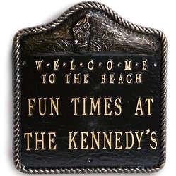 Personalized Welcome To The Beach Aluminum Sign