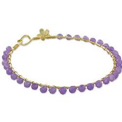 Fall in Love in Purple Quartz and Gold Plated Bangle Bracelet