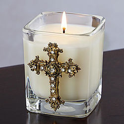 Faith Votive Candle with Cross