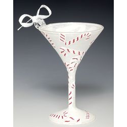 Peppermint-tini Mini Martini Glass Ornament