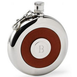 Personalized Oxford Leather Flask with Shot Glass