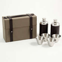 Flask and Cup Set in Suede Box