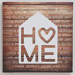 Home Is Love Personalized Canvas Print