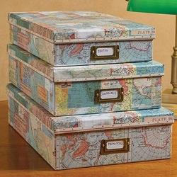 World Map Decorative Boxes