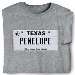 Personalized Texas License Plate T-Shirt