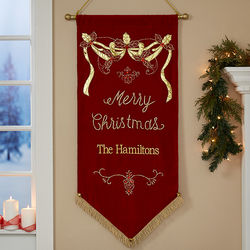 Personalized Merry Christmas Vertical Banner