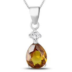 Pear-Shaped Rainbow and White Topaz Pendant in Sterling Silver