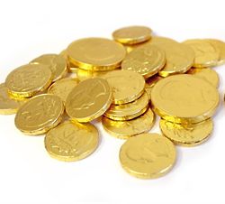 Chocolate Gold Coins in 3 Pound Quarter & Half Dollar Mix