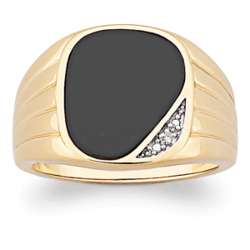 Men's Onyx And Diamond Ring