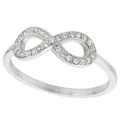 White 14K Gold Diamond Infinity Ring