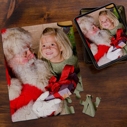 Personalized Holiday Photo Puzzle and Tin