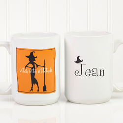 Halloween Witch with Attitude Personalized Coffee Mug