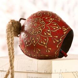 Small Hand-Painted Red Iron Bell