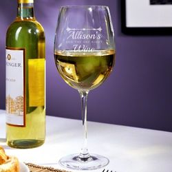 End the Day Right Personalized Wine Glass