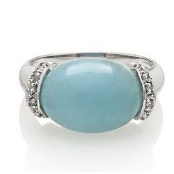 Sterling Silver Milky Aquamarine and White Topaz Ring