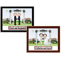 Personalized Same Sex Wedding Couple Under An Arbor Plaque