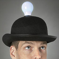 Bright Idea Lightbulb Bowler Hat