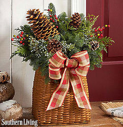 Southern Living Welcome Winter Evergreen Basket