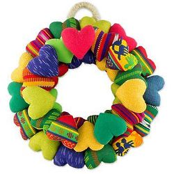 Circle of Love Cotton Hearts Wreath