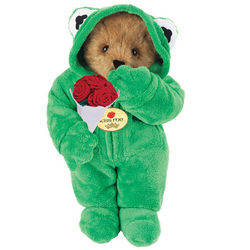 Frog Prince Teddy Bear with Roses