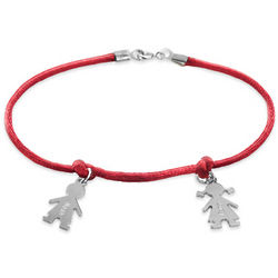 Sterling Silver Mother's Bracelet with Engraved Children Charms