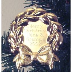 Engravable Wreath Ornament