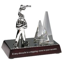 Every Obstacle Is a Stepping Stone Inspirational Desk Sculpture