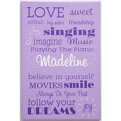 Girl's Her Life Personalized Large Canvas Print