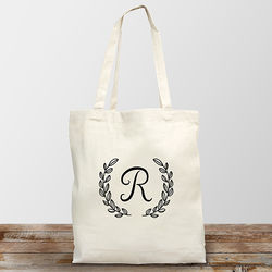 Personalized Pretty Initial Tote Bag