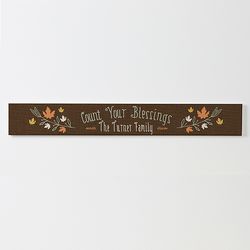 Count Your Blessings Personalized Fall Leaves 29" Wood Sign