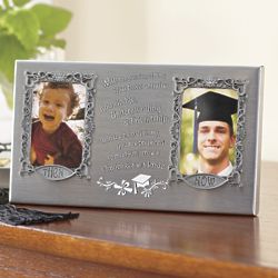 Then & Now Brushed Nickel Graduation Picture Frame