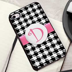 Houndstooth iPhone Case with Black Trim