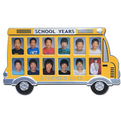 Personalized School Years Yellow Bus Picture Frame