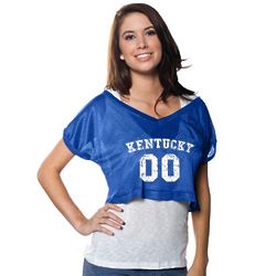 Kentucky Wildcats Women's Cropped V-Neck Jersey