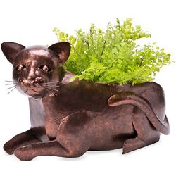 Recycled Metal Cat Planter