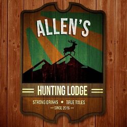 Strong and True Hunting Lodge Personalized Wall Sign