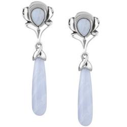 Calla Lily Blue Lace Agate Drop Earrings
