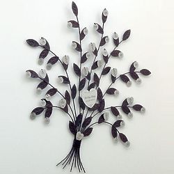 Family Tree Wall Sculpture with Family Name Heart