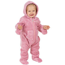 Hoodie-Footie for Infants in Pink