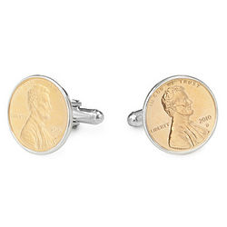 Penny Cuff Links with Personalized Year