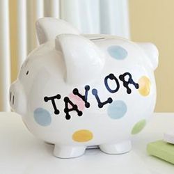 Personalized Polka Dot Piggy Bank