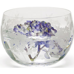 Silk Floral Glass Hostess Bowl