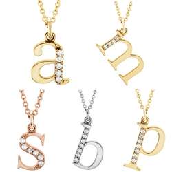 Gold Diamond Initial Necklace