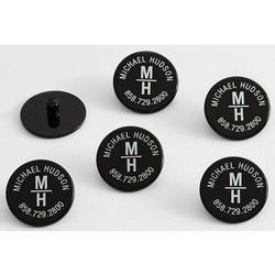 6 Personalized Golf Ball Markers in Black