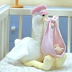 Special Delivery Pink Stork Plush Stuffed Animal