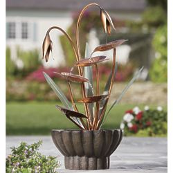 Gold-Tone Lily Leaf Fountain