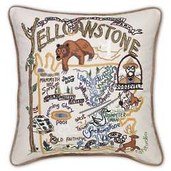 Hand Embroidered Yellowstone Pillow