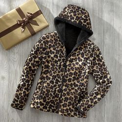 Misses Leopard Fleece Jacket