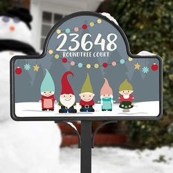 Gnome Family Personalized Garden Sign