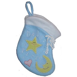 Baby's First Christmas Stocking in Blue